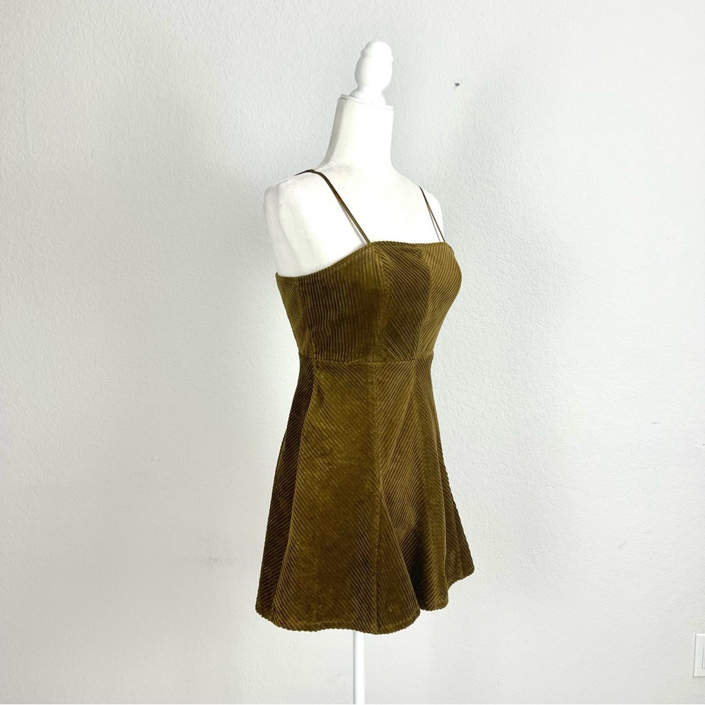 Urban Outfitters Y2K Corduroy Corset Mini Dress Sz. SP - Picture 3 of 10